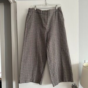 Loft Plaid Wide Leg Crop Pants